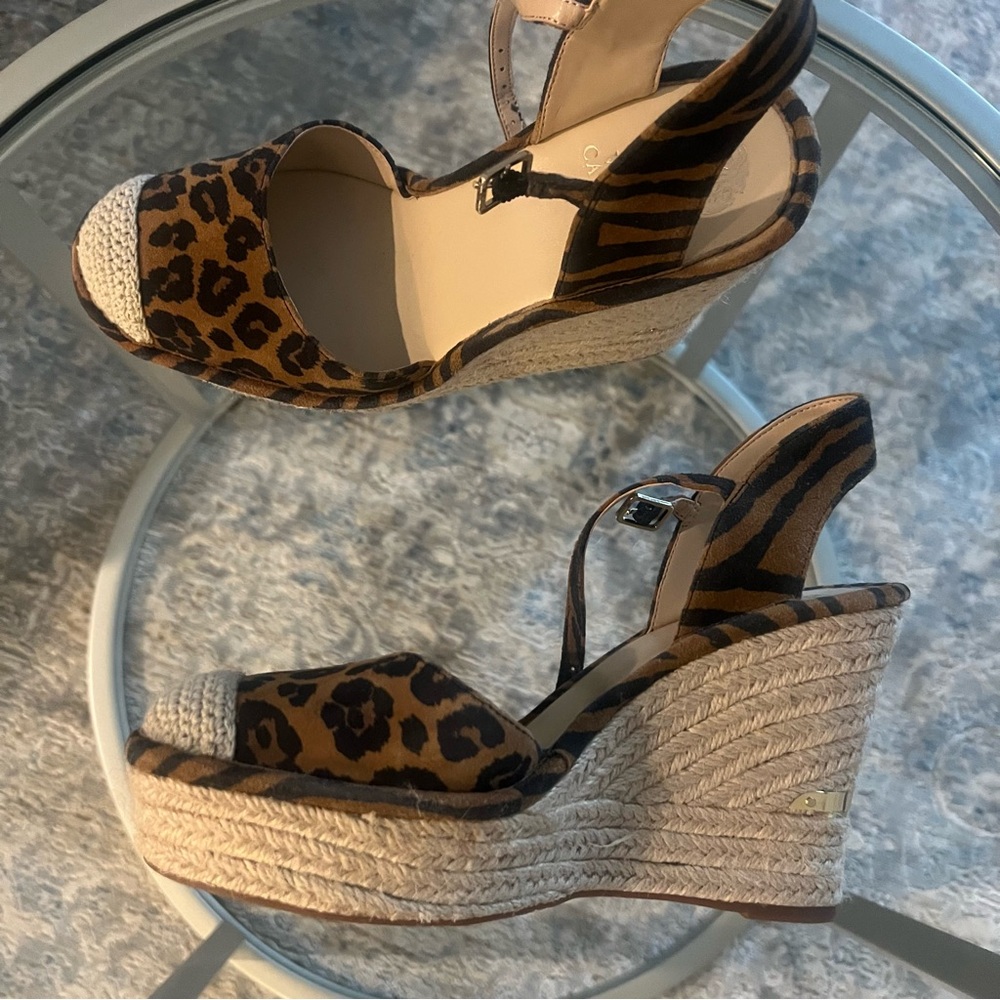 Leopard Print Wedge Sandals